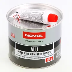 Шпатлівка з алюмінієвим пилом "Novol" Alu 0.75кг + затверджувач 0.02кг