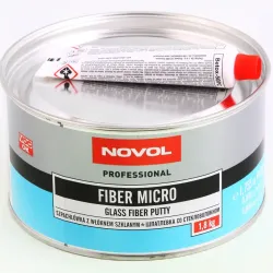 Шпатлівка зі скловолокном "Novol" Fiber Micro 1.80кг + затверджувач 0.045кг
