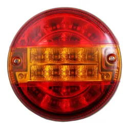 Ліхтар причепа круглий червоний/оранж. LED (135*135*60мм)