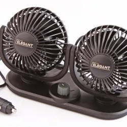 Вентилятор в прикур. пластм. 12В 4" "Elegant" подвійний 2-швидк. сферичний