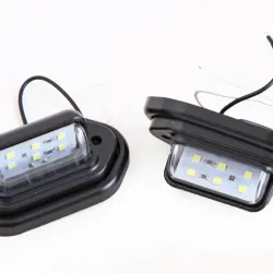 Ліхтар підсвічування заднього номеру причепа LED 6-SMD 76*42*30мм чорний з кріпленням (2 шт.)