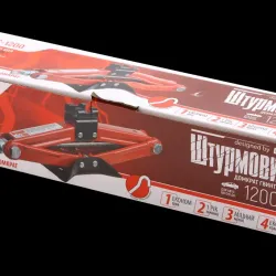 Домкрат ромб 1.2 т 100-350мм "Штурмовик" (з гумкою)