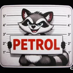 Наклейка Єнот "Petrol" 6*12см