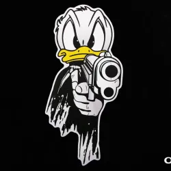 Наклейка Donald Duck з пістолетом 19*8см