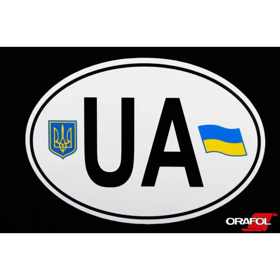 Наклейка UA з гербом і прапором 12*18см