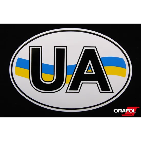Наклейка UA з прапором 9*13см