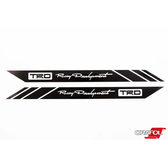 Наклейка бічна "TRD Racing Development" чорний/срібл. 5*55см (2 шт.)