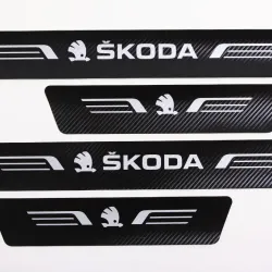 Захисна плівка на пороги Skoda чорний карбон "Автограф" (4 шт.)