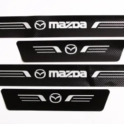 Захисна плівка на пороги Mazda чорний карбон "Автограф" (4 шт.)