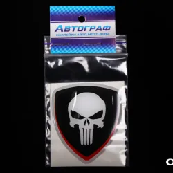 Наклейка Marvel Каратель силікон 6*5см "Автограф" (череп)