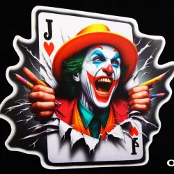Наклейка Joker гральна карта 15*15см "Автограф"