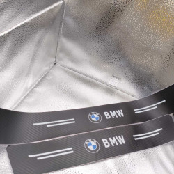 Карбонові наклейки на пороги BMW (захисна плівка антицарапин)