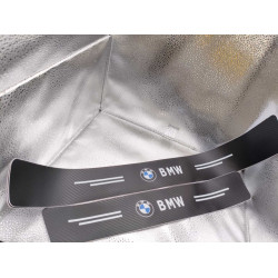 Карбонові наклейки на пороги BMW (захисна плівка антицарапин)